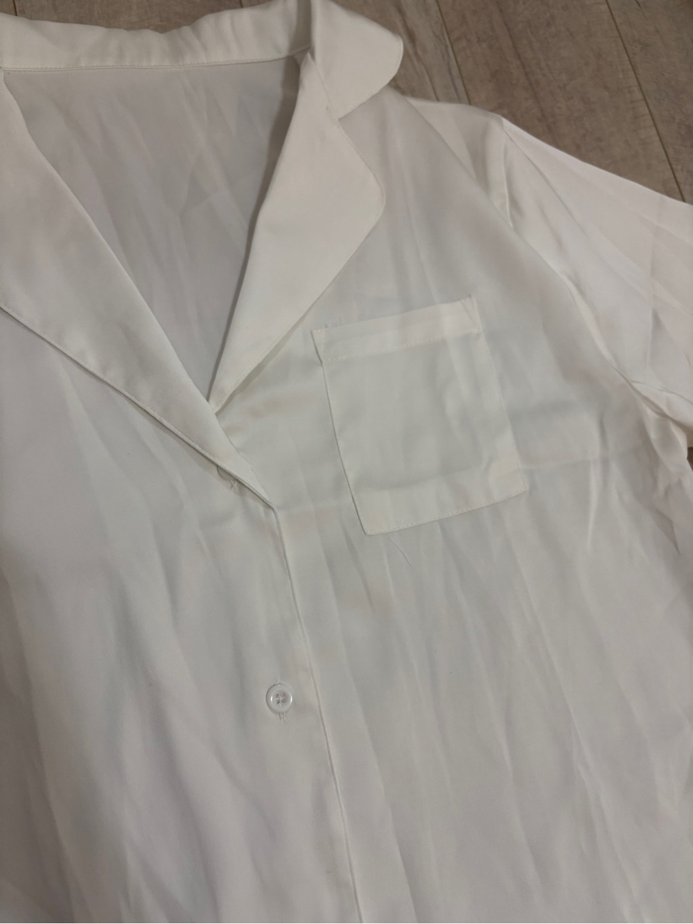 Women’s White Ruffle Short Pajama Set - Picture 3 of 3